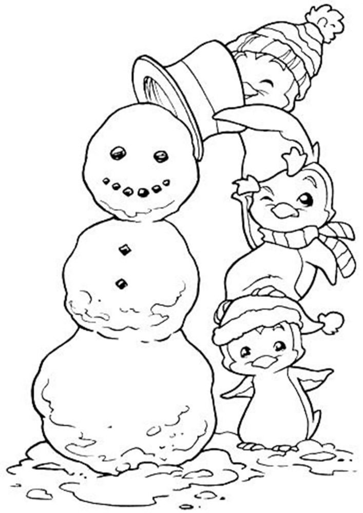 Free easy to print penguin coloring pages