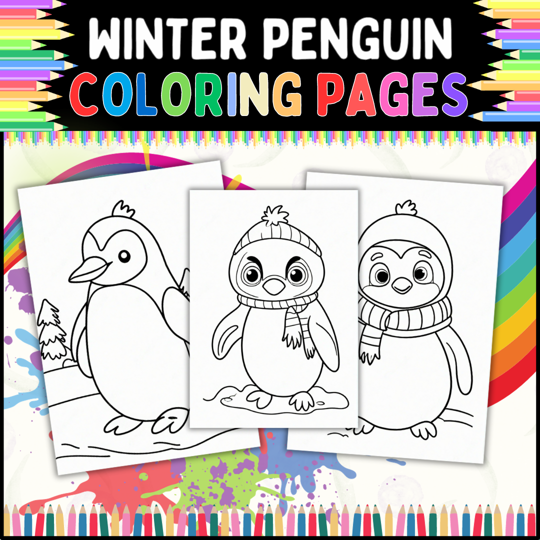 Winter penguin coloring pages for kids perfect for classrooms homes and winter break made by teachers