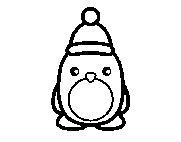 Christmas penguin coloring page