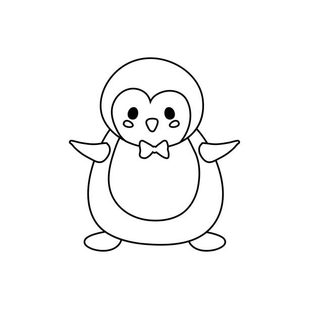 Christmas penguin coloring pages stock illustrations royalty