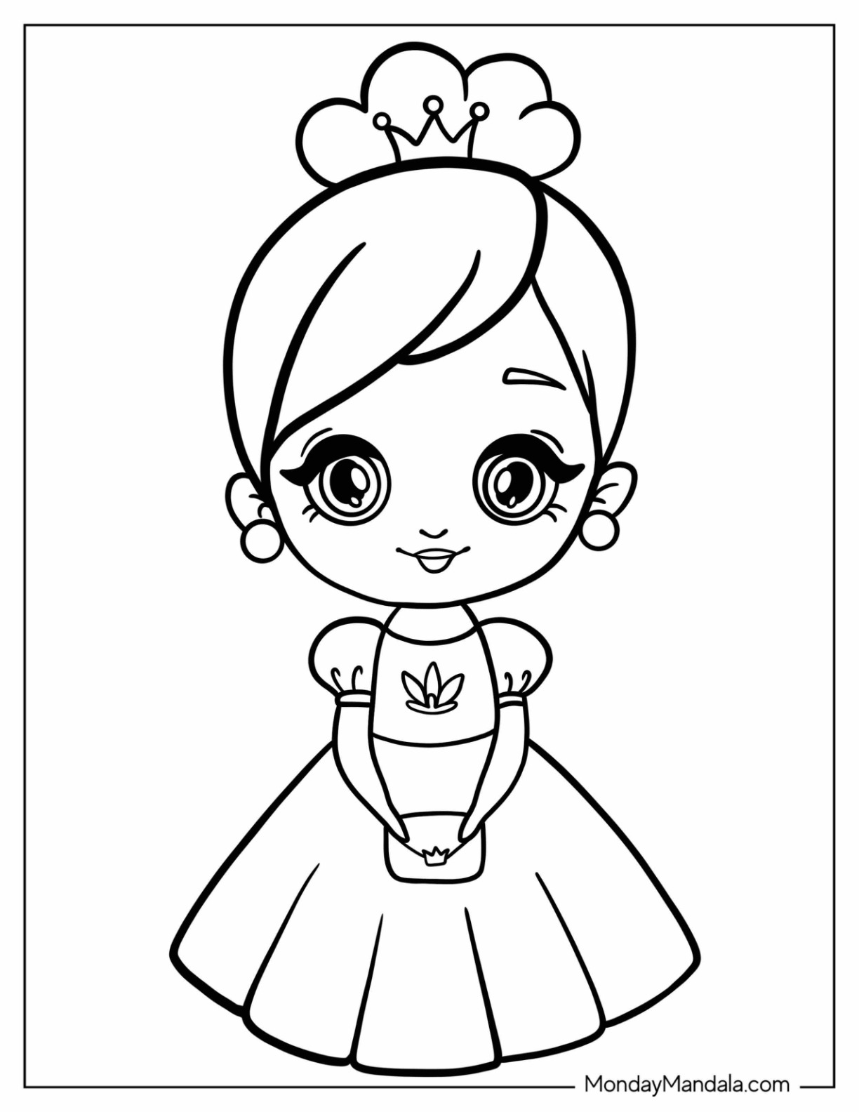 Princess coloring pages free pdf printables