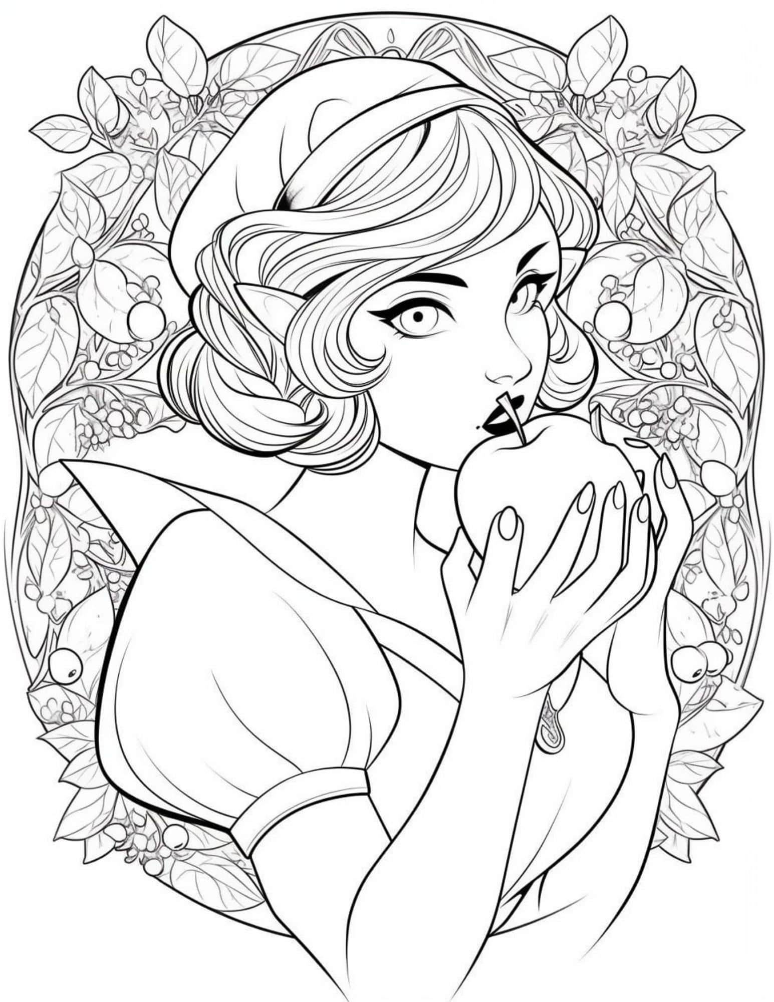 Gorgeous princess coloring pages for kids and adults