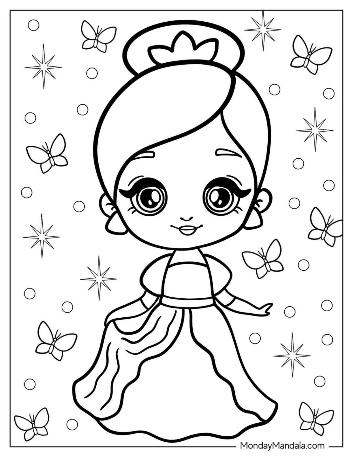 Princess coloring pages free pdf printables