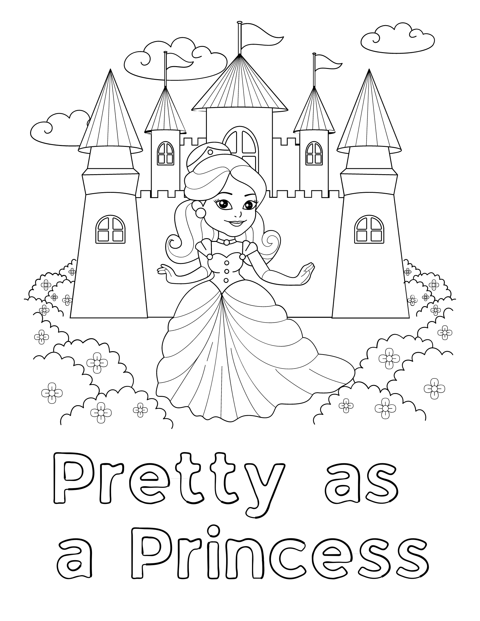 Free princess coloring pages for kids and adults