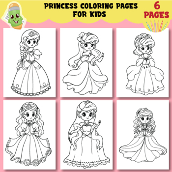 Printable princess coloring pages for kids fun activity coloring book clipart