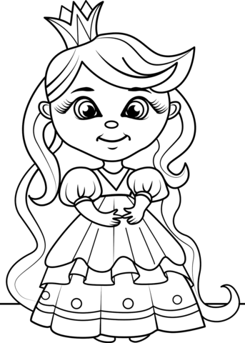 Baby princess coloring page free printable coloring pages