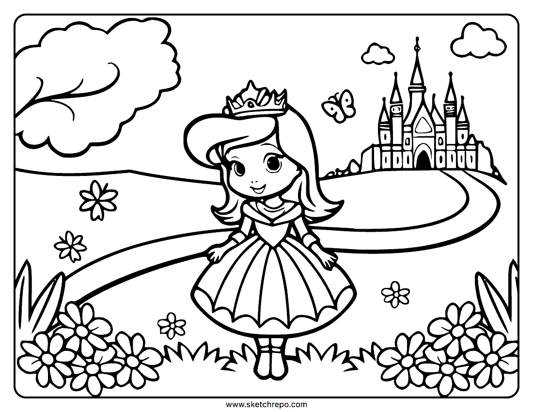 Princess coloring pages â sketch repo
