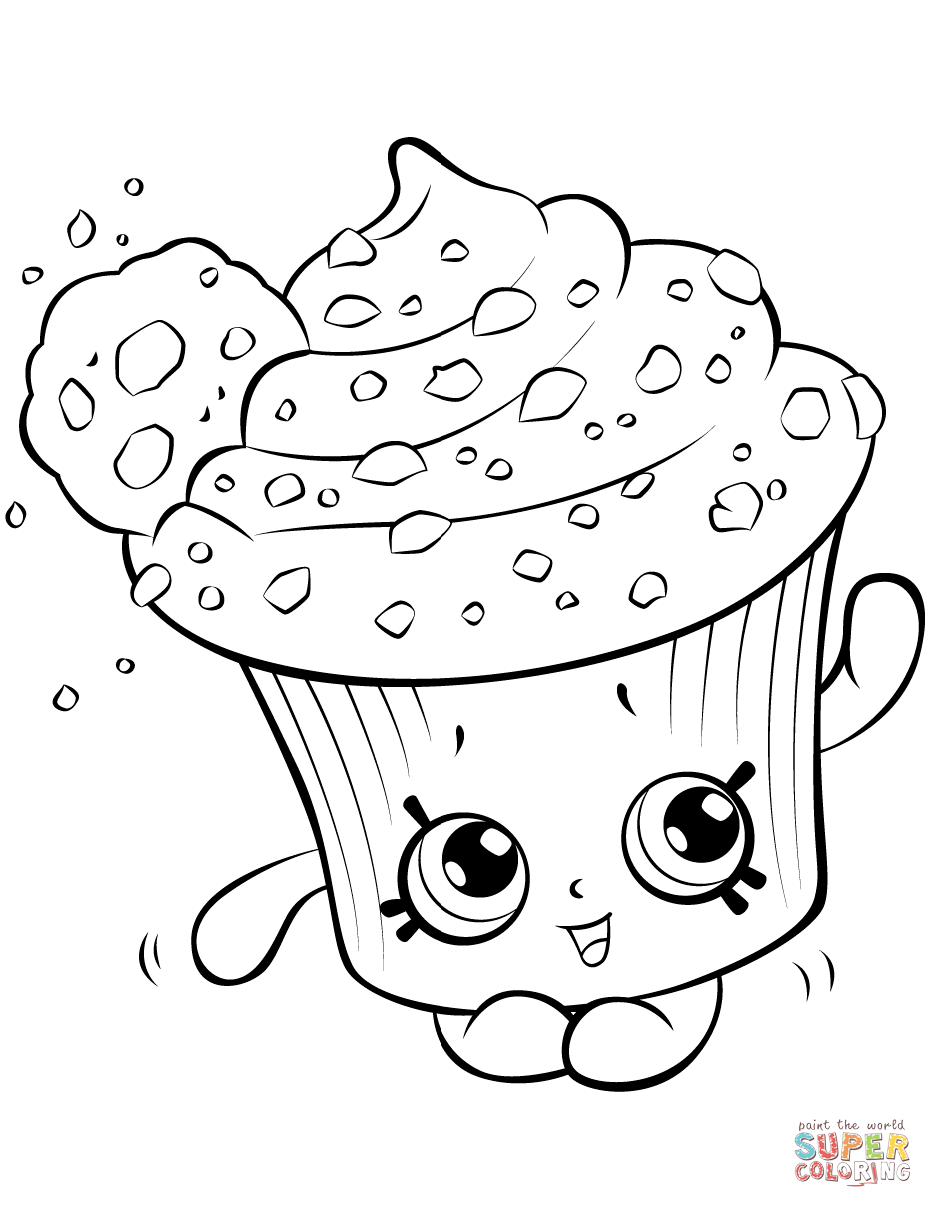 Creamy cookie cupcake shopkin coloring page free printable coloring pages