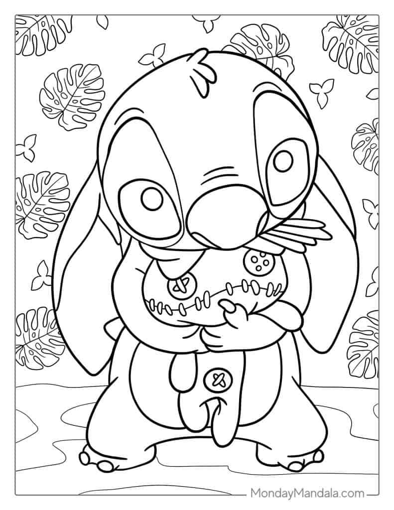 Lilo stitch coloring pages free pdf printables