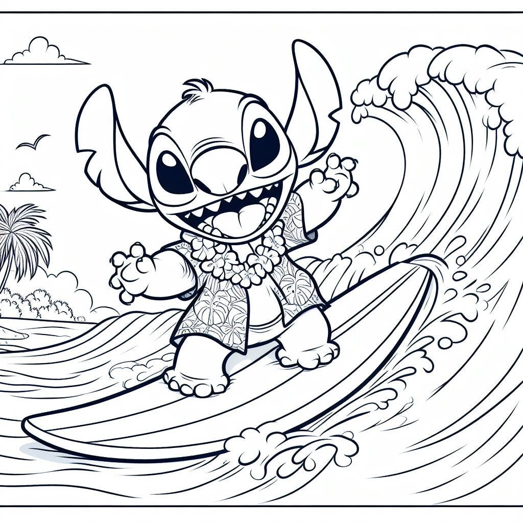 Free printable stitch coloring pages