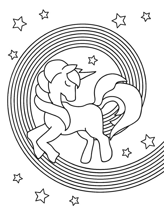 Printable simple unicorn coloring pages