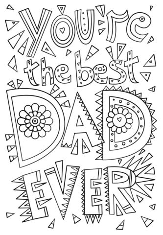 Youre the best dad ever coloring page free printable coloring pages