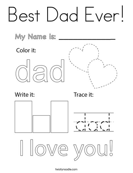 Best dad ever coloring page