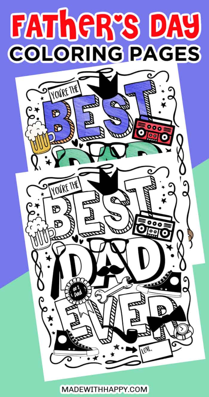 Best dad coloring pages