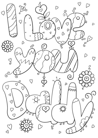 I love you daddy coloring page free printable coloring pages