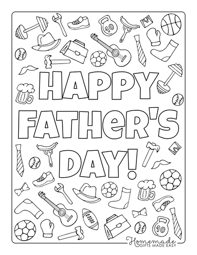 Happy fathers day coloring pages for kids