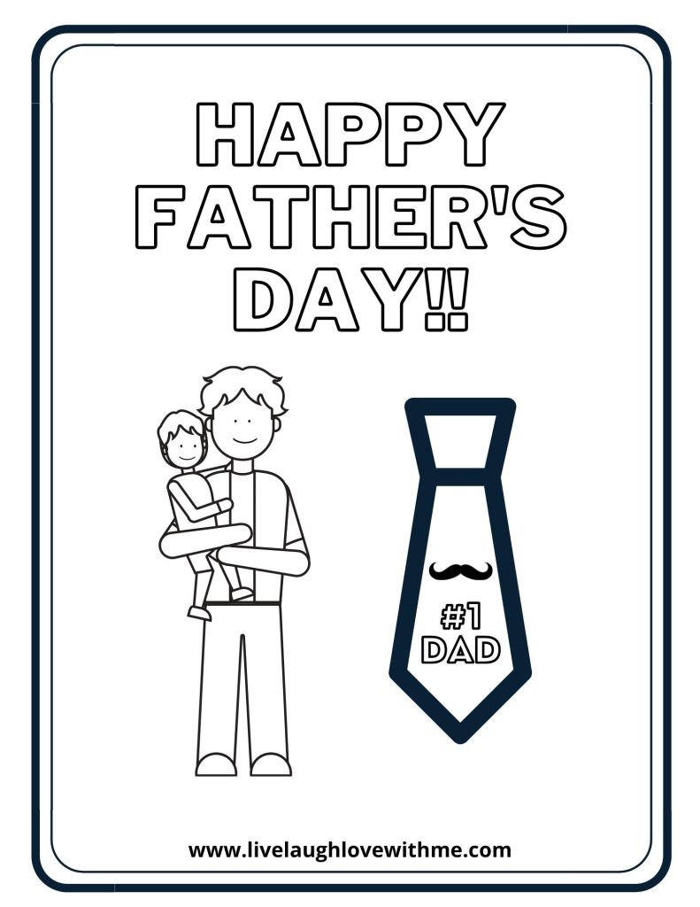 Fathers day coloring pages bookmarks free printable