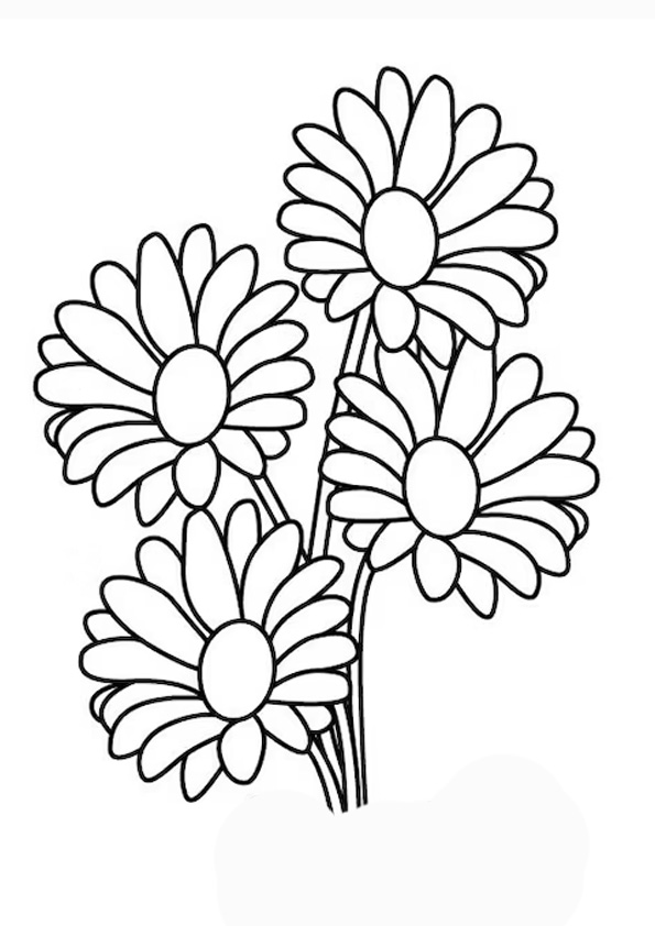 Coloring pages printable simple daisy flower coloring pages