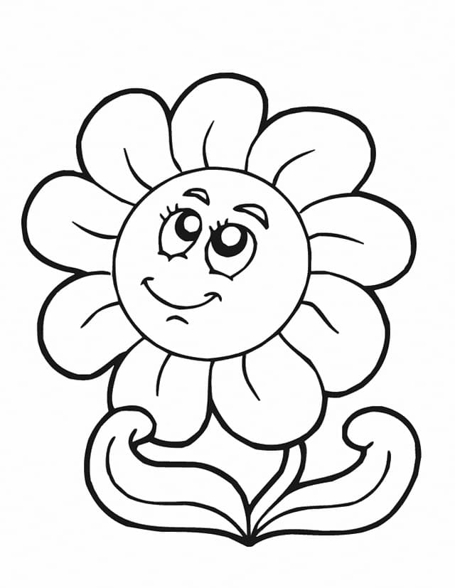 Cute daisy flower coloring page