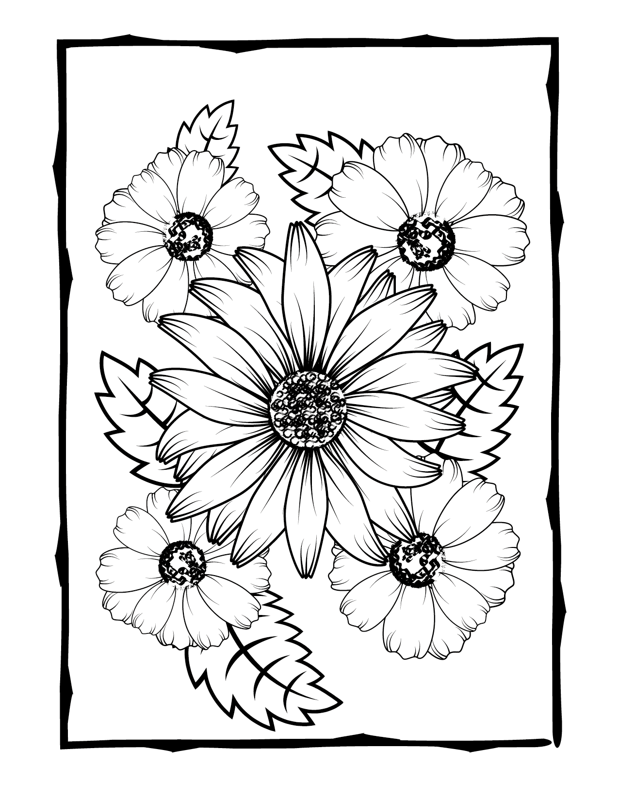 Flower coloring pages