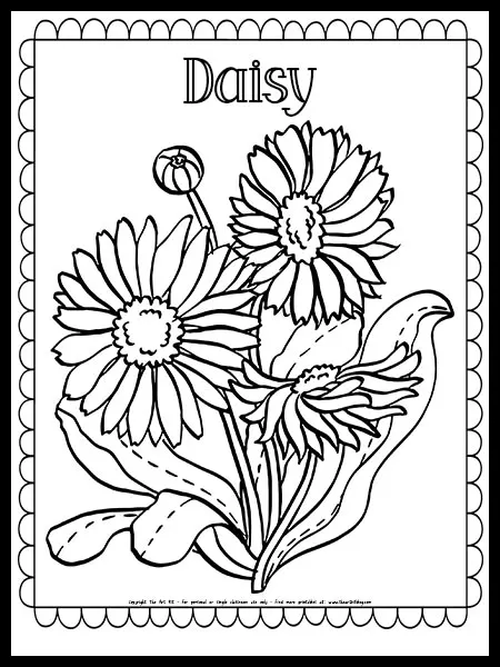 Daisy flower coloring page free printable â the art kit