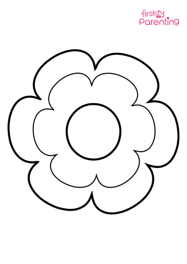 Daisy outline coloring page for kids