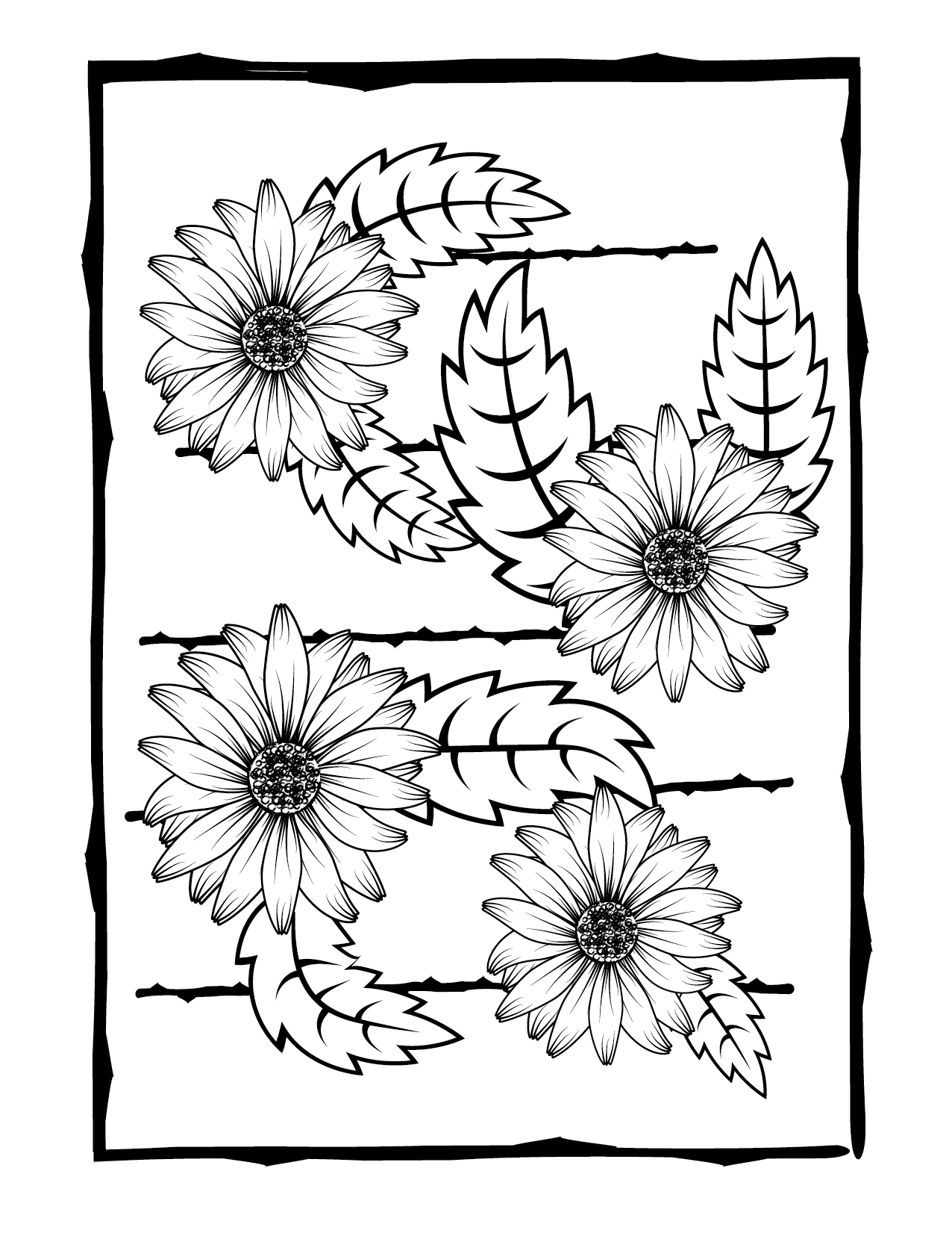 Flower coloring pages