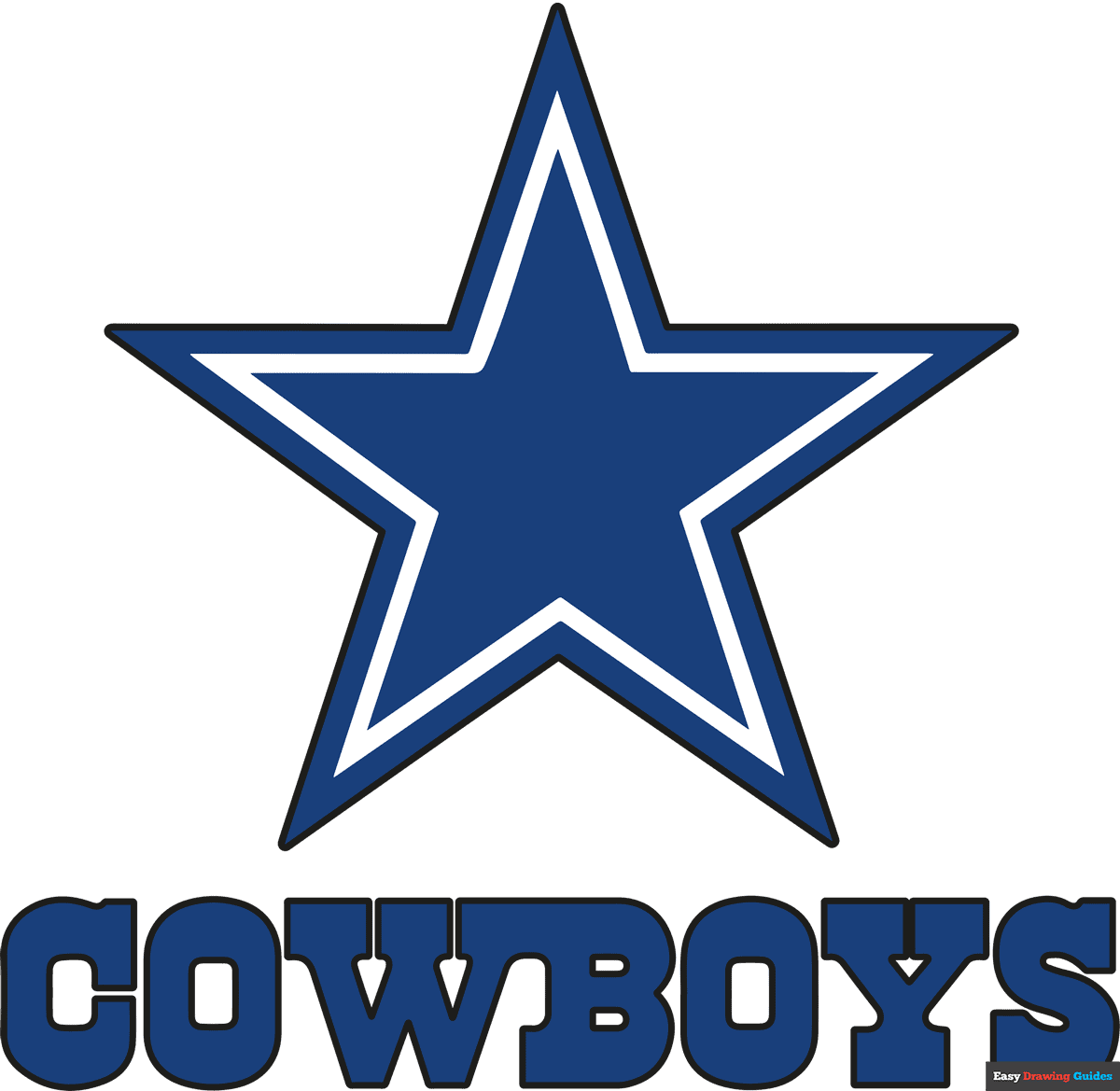 How to draw the dallas cowboys logo