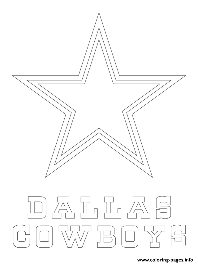 Dallas cowboys logo football sport coloring page printable