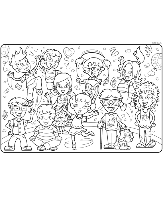 Colors of the world kids dance coloring page