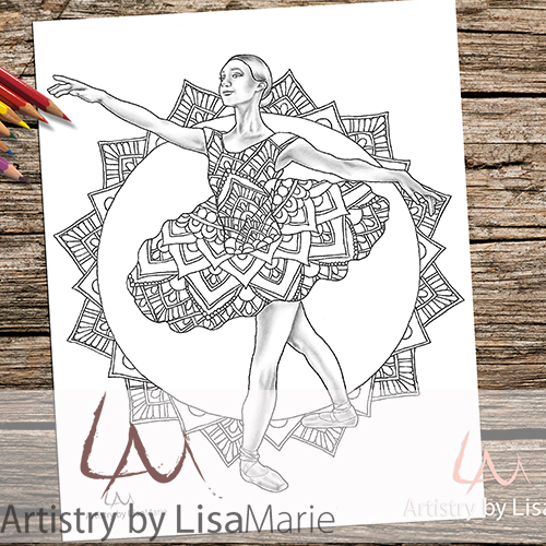 Mandala ballet dancer printable coloring page â artistry by lisa marie