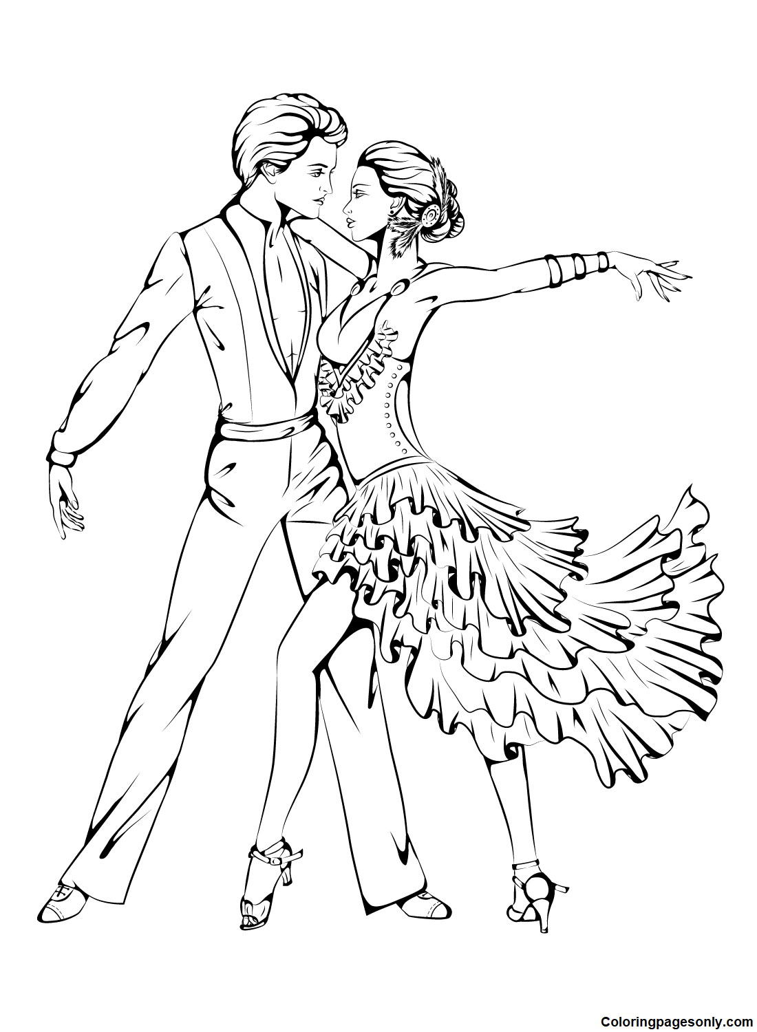 Dancing coloring pages printable for free download