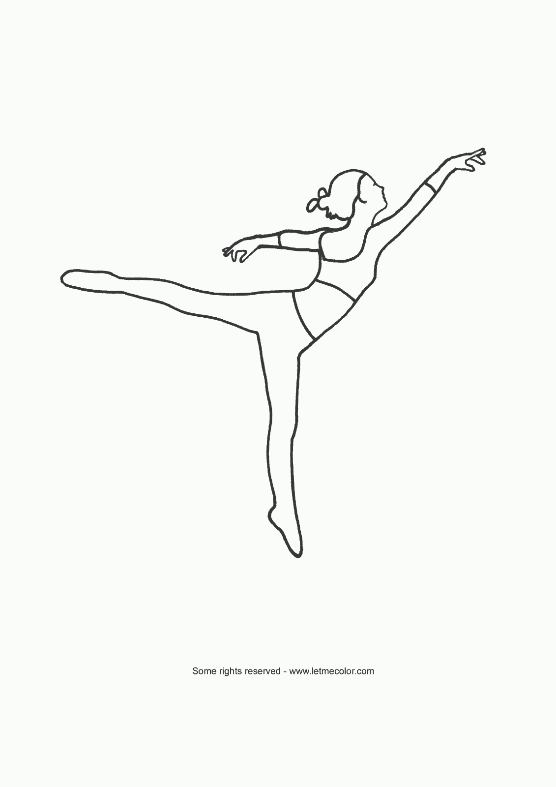 Ballet dancing girl coloring page