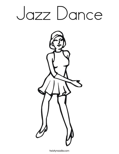 Jazz dance coloring page