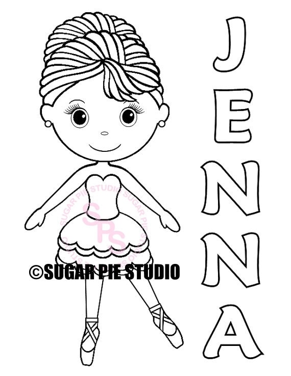 Personalized dance coloring page birthday party favor colouring activity sheet personalized printable template