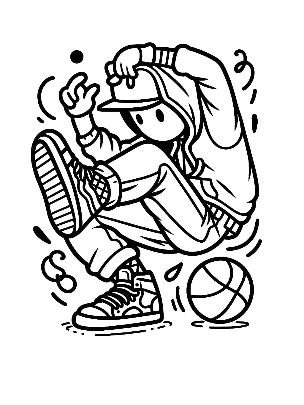 Free hip hop dancer coloring page