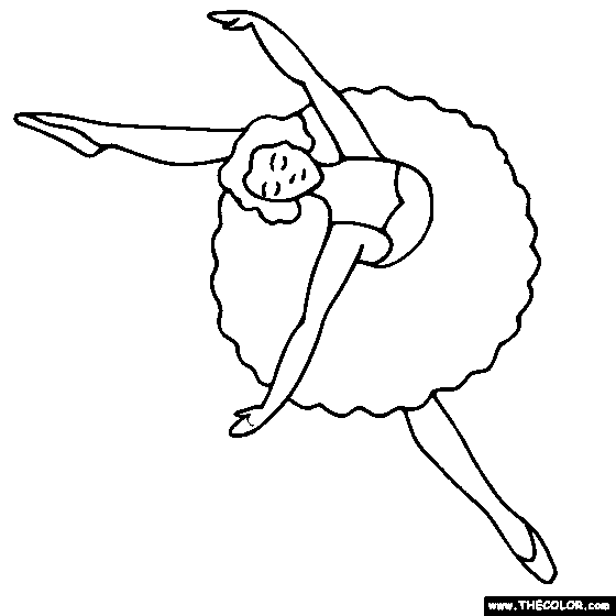 Ballerina and ballet dancer online coloring pages