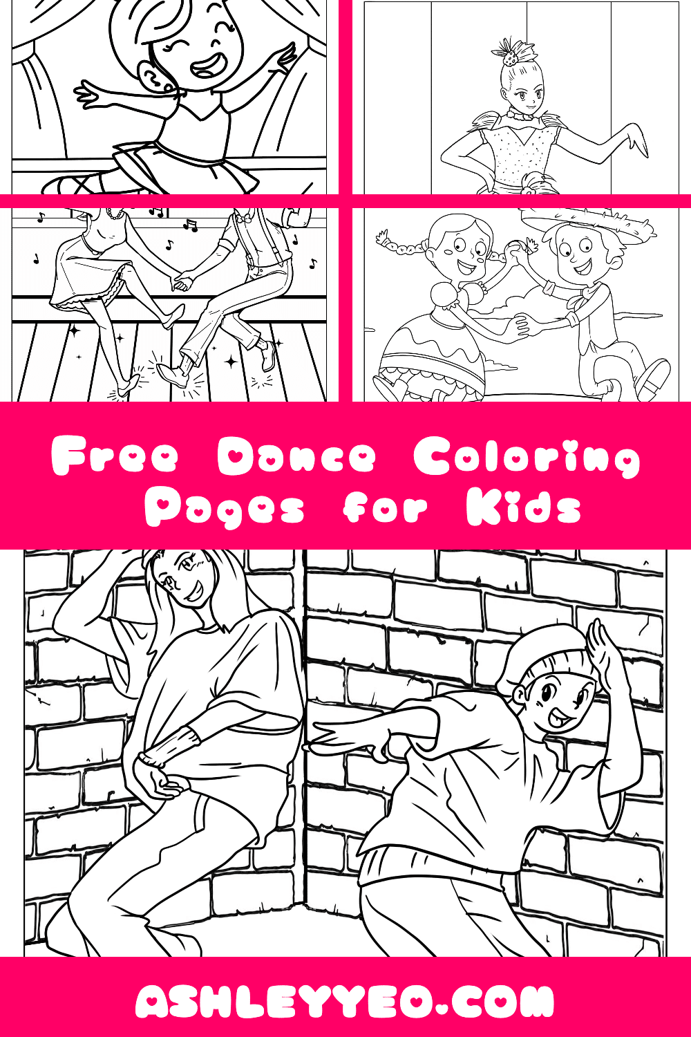 Free dance coloring pages for kids