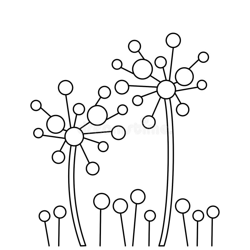 Coloring dandelion stock illustrations â coloring dandelion stock illustrations vectors clipart