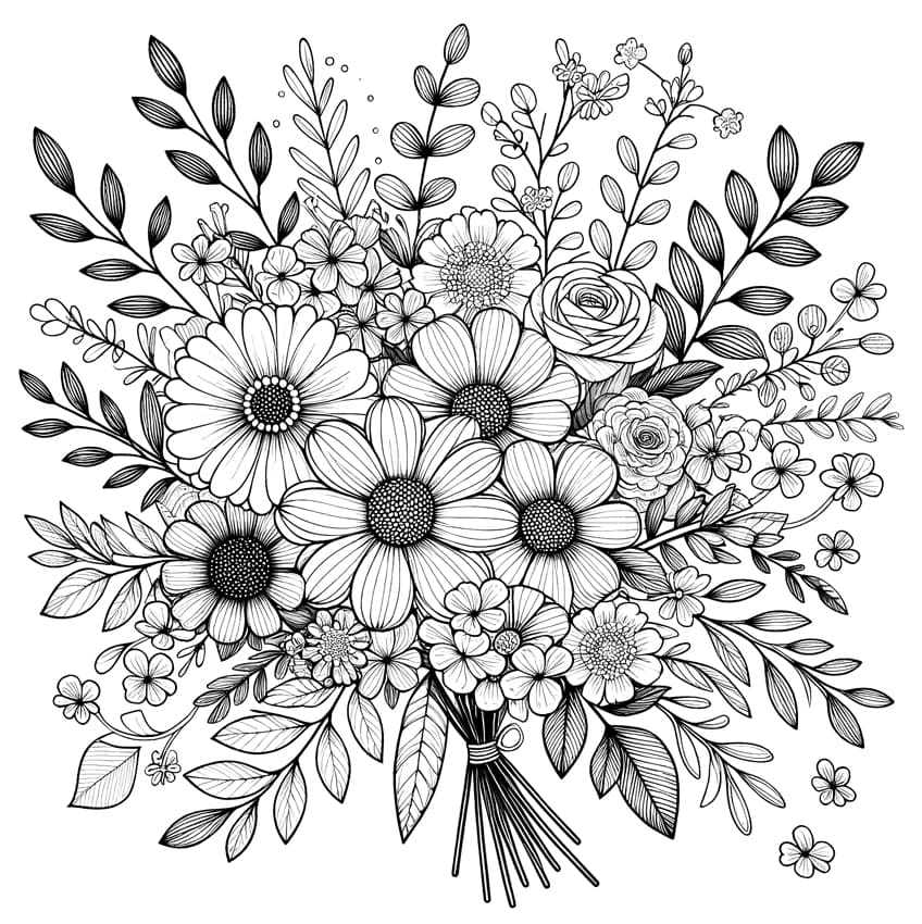 Flower coloring pages