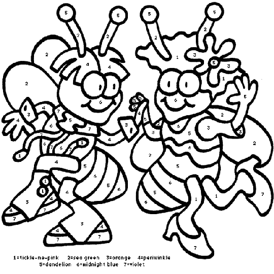 Dancing bees free coloring page