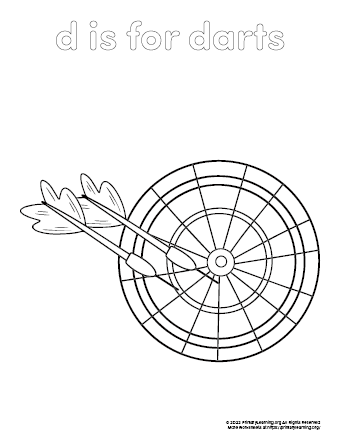 Darts coloring page