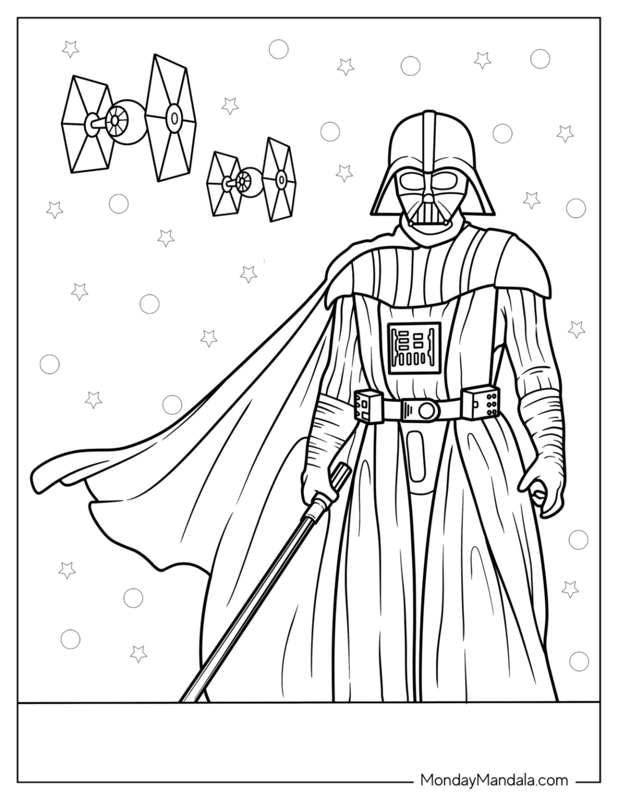 Darth vader coloring pages free pdf printables