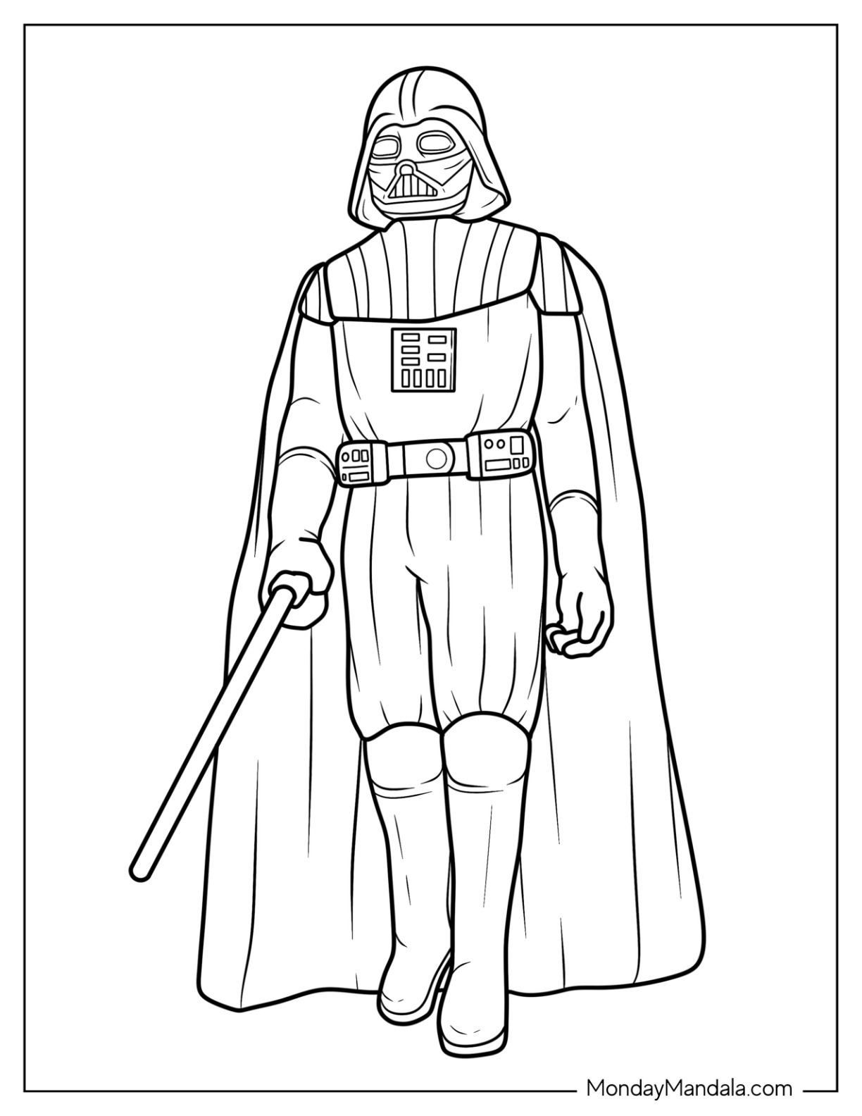 Darth vader coloring pages free pdf printables