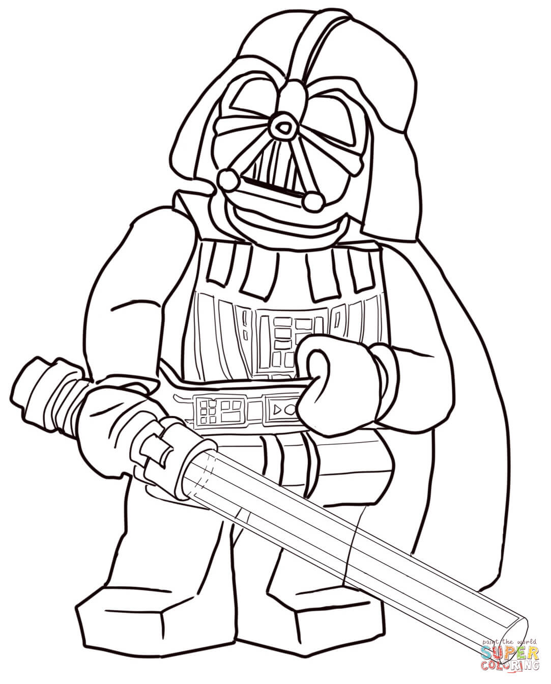 Lego star wars darth vader coloring page free printable coloring pages