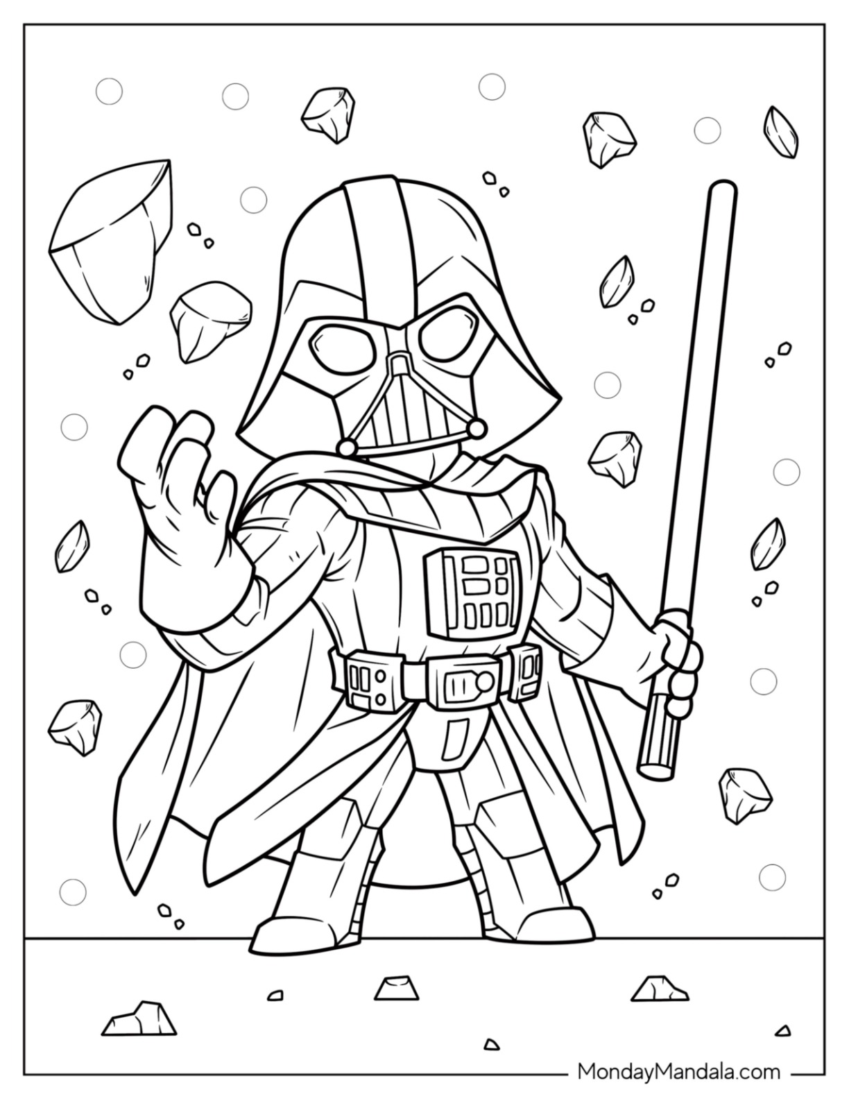 Darth vader coloring pages free pdf printables