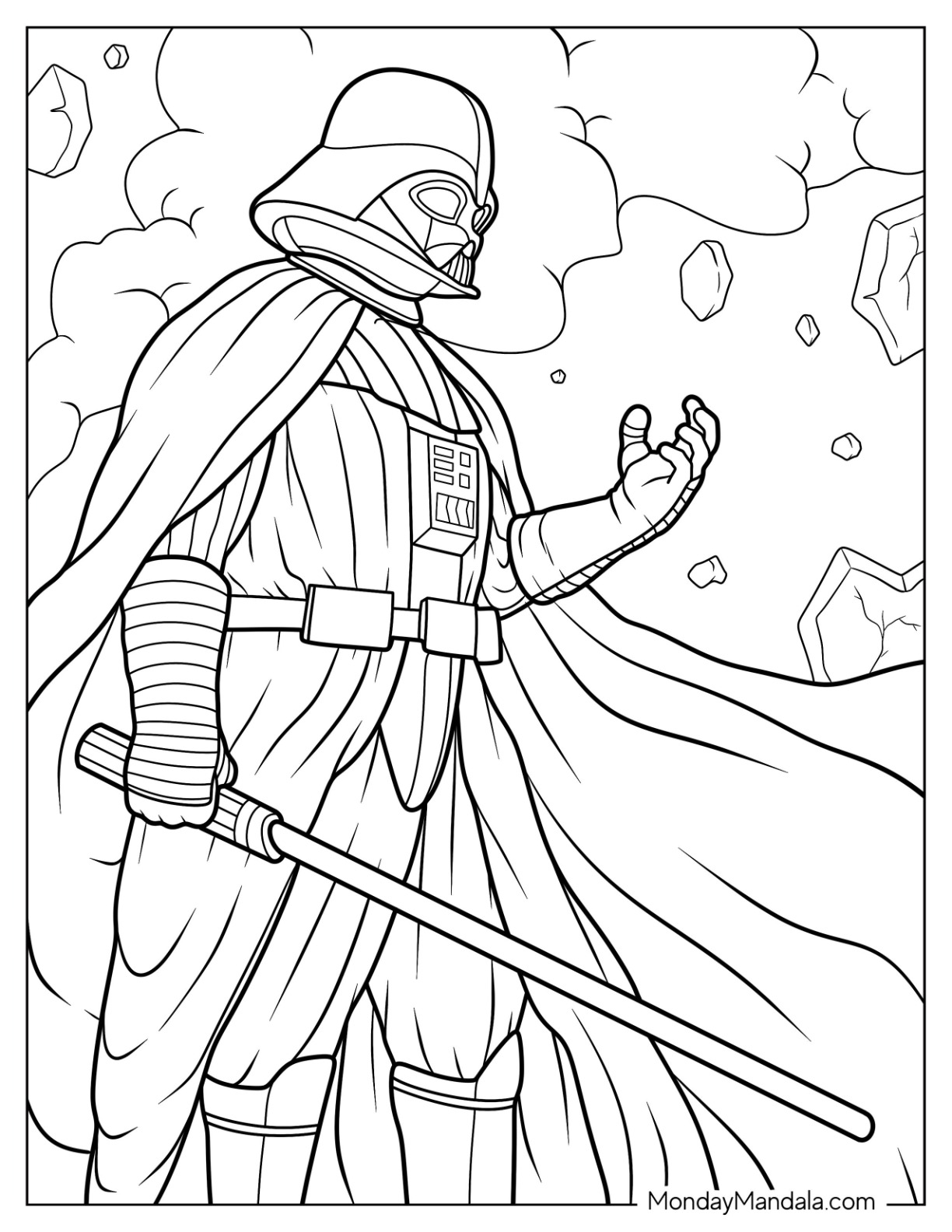 Darth vader coloring pages free pdf printables