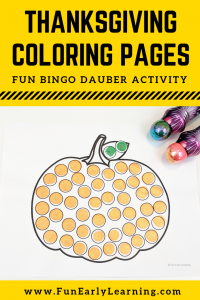 Thanksgiving bingo dauber coloring pages free printable