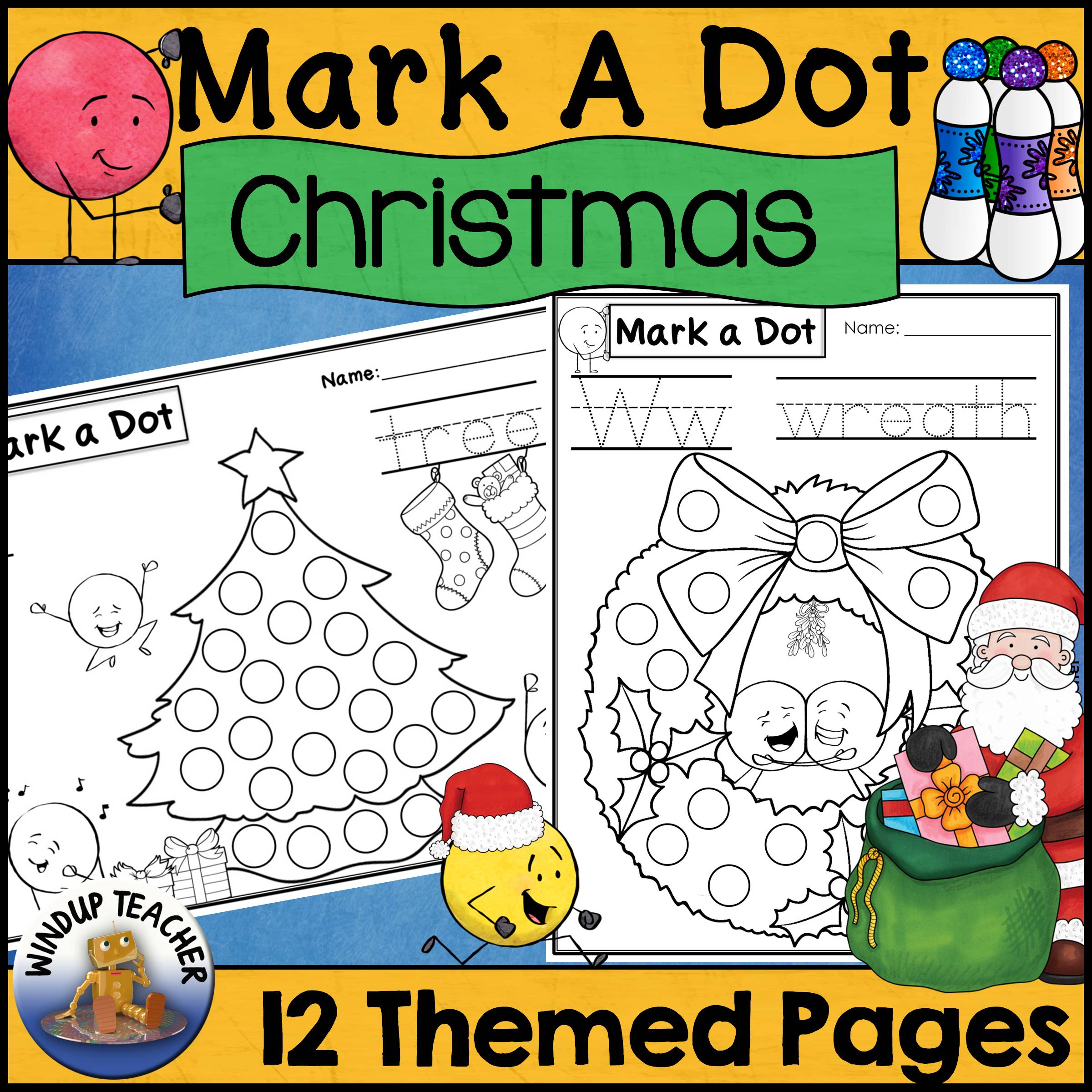 Christmas bingo dot dauber worksheets