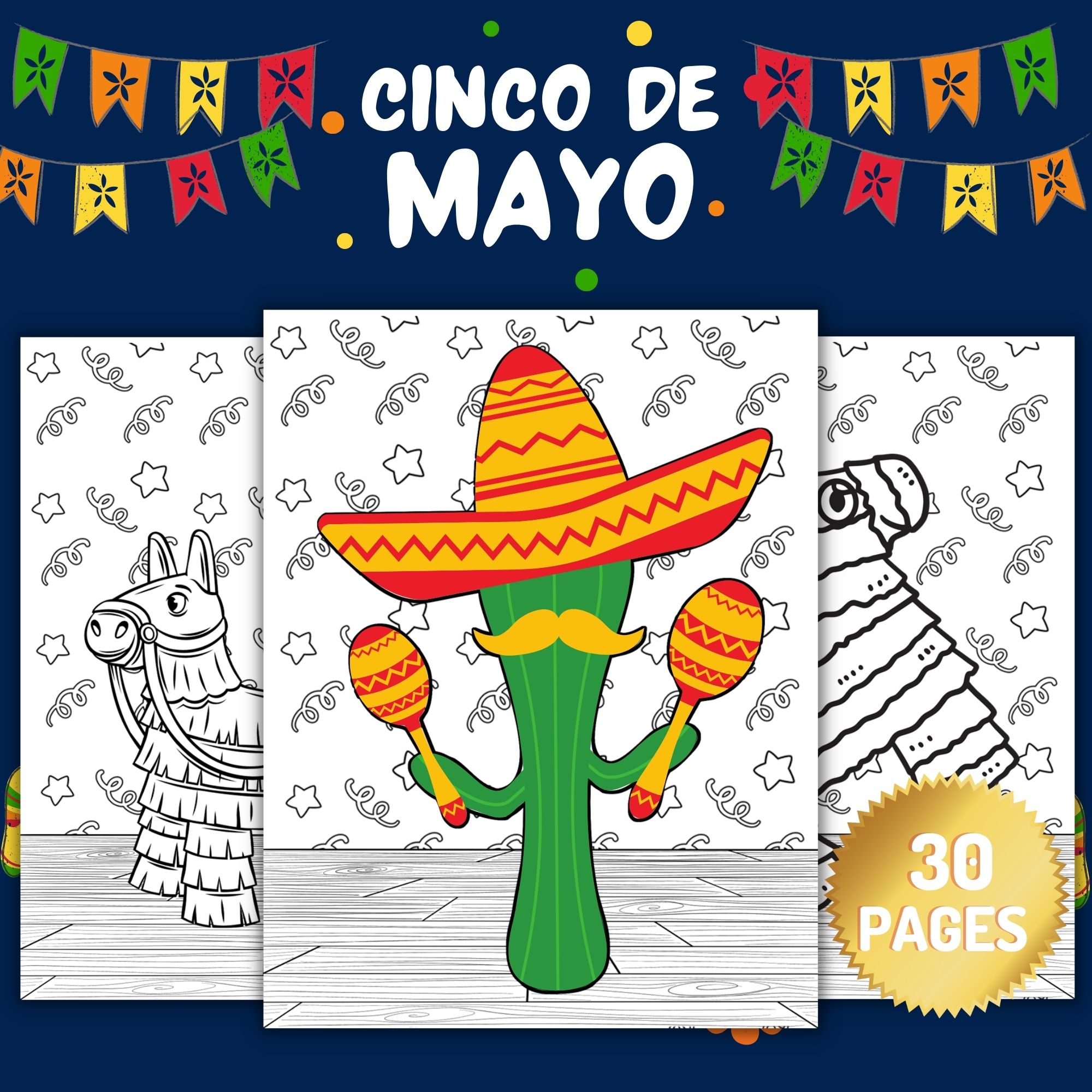 Printable cinco de mayo coloring sheets pages